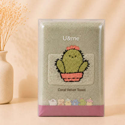[ U&ME ] L09 Coral Velvet Face Towel Collection