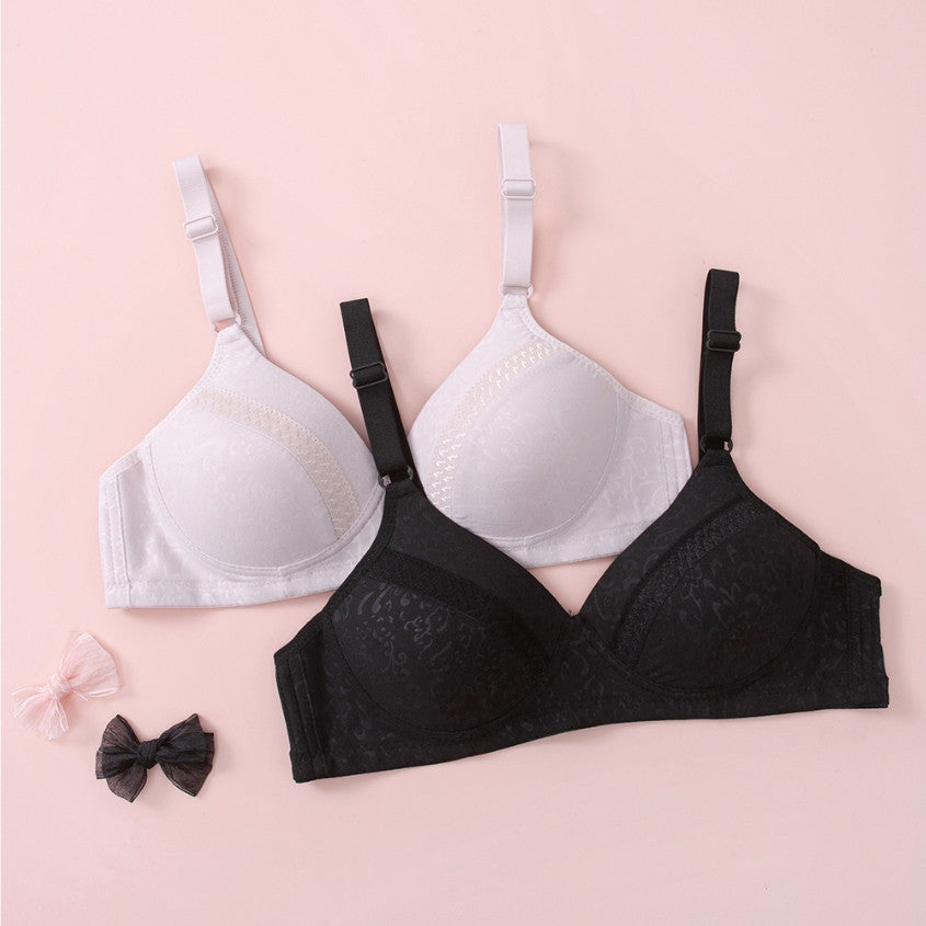 Felancy Contrast Microfiber Jacquard Bra F71-01015