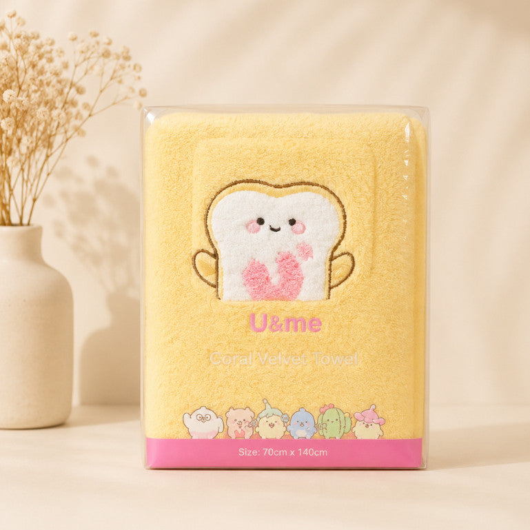 [ U&ME ] L09 Coral Velvet Bath Towel Collection