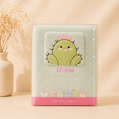 [ U&ME ] L09 Coral Velvet Bath Towel Collection