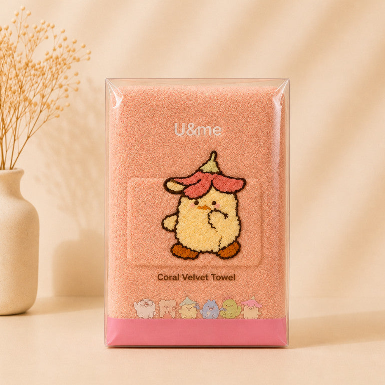[ U&ME ] L09 Coral Velvet Face Towel Collection