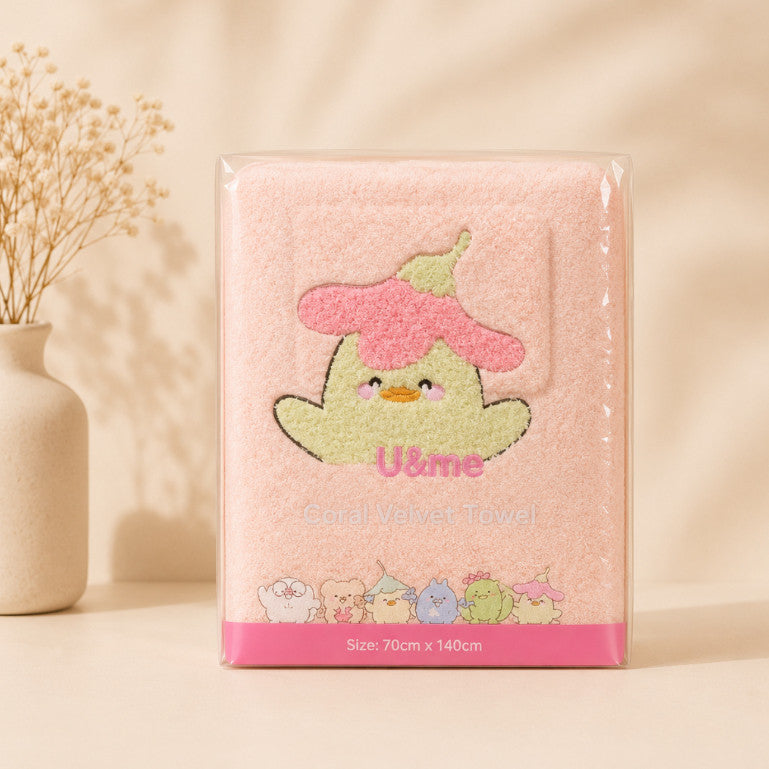 [ U&ME ] L09 Coral Velvet Bath Towel Collection