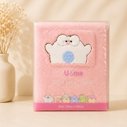 [ U&ME ] L09 Coral Velvet Bath Towel Collection